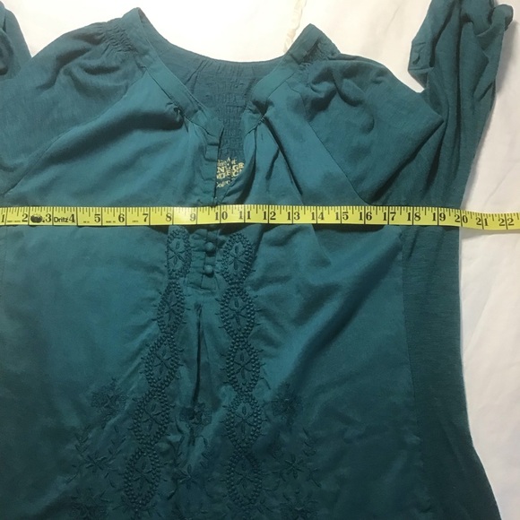 Nine West Vintage America Green Embroidered Top, Size M - Picture 6 of 12
